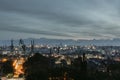 Morning panoramic view of poland city GdaÃâsk with the industrial island in MÃâyniska in background during the cloudy autumn Royalty Free Stock Photo